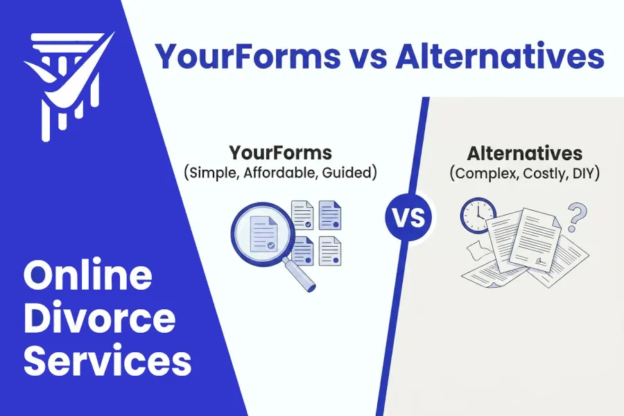 YourForms vs alternatives — online divorce services comparison