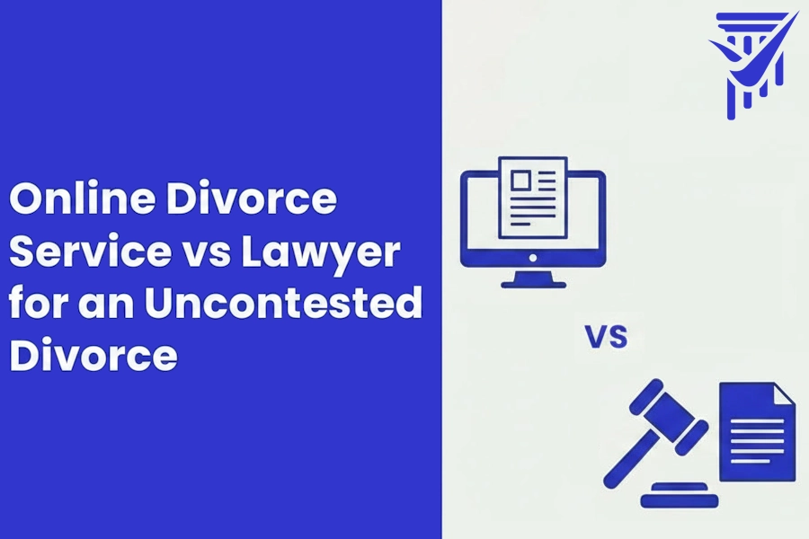Online divorce service vs lawyer for an uncontested divorce comparison